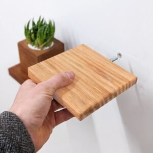 Wooden Floating Shelf Square Wood Shelf, Small Wall Decor Shelf, Wall Plant Holder, Speaker Shelf, Showcase (Pack of 02) 4x4 inch